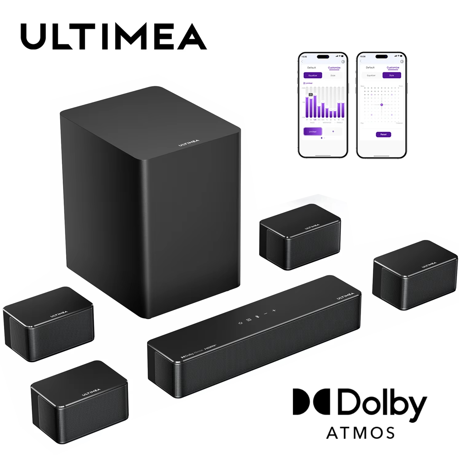 Home Cinema Dolby Atmos 7.1 - ULTIMEA 500W 7.1ch Dolby Atmos Soundbar
