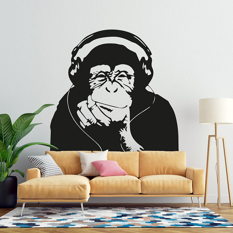Home Cinema Room - Banksy Tư Duy Khỉ Vinyl Decal
