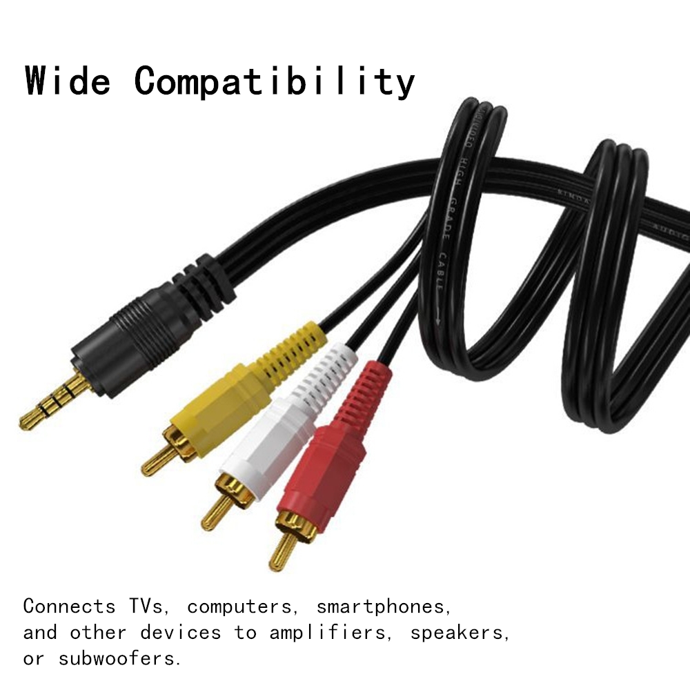 Home Cinema Ampli - 3.5mm to 3 RCA Audio Video
