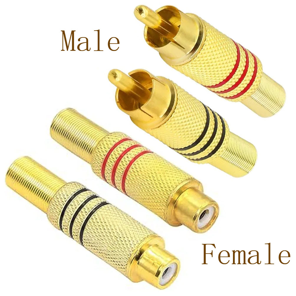 Home Cinema Ampli - 4PCS RCA Plug Gold Plated Solder