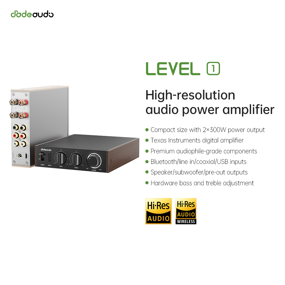 Home Cinema Ampli - JadeAudio Level 1 Desktop HiFi Bluetooth