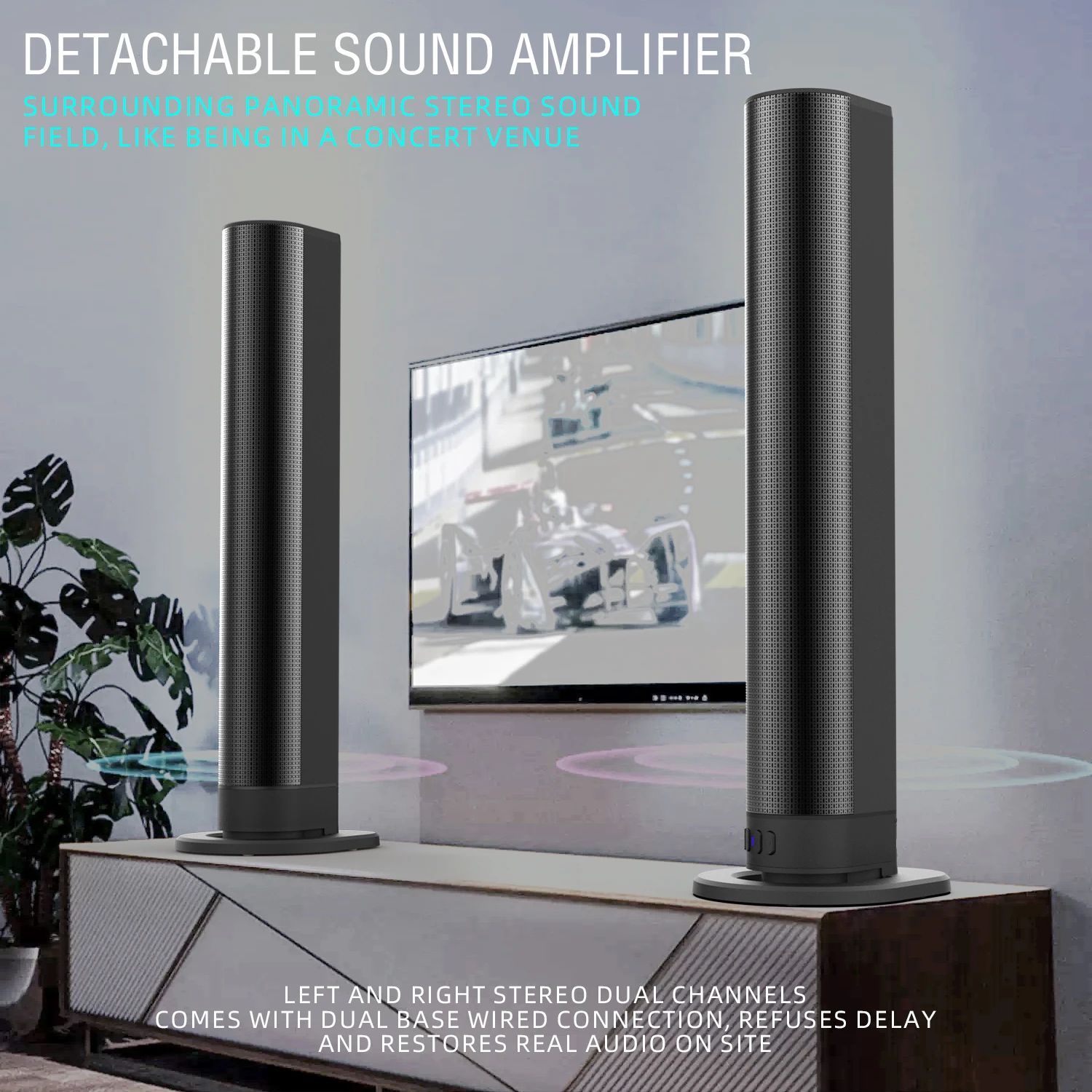 Home Cinema Wireless Speakers - FM Soundbar TV Bluetooth Speakers HDMI/AUX/BT/OPT