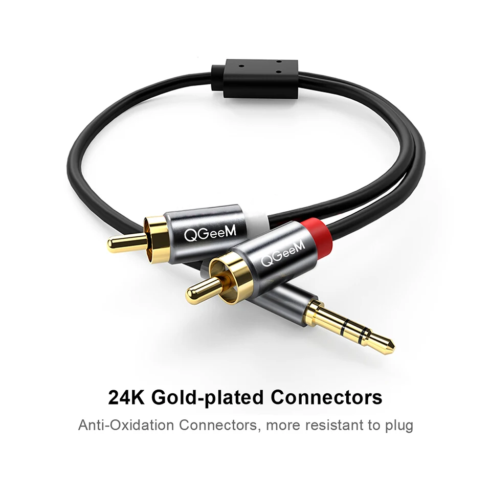 QGeeM RCA Cable 2RCA to 3.5 Au - đánh giá và giá Home Cinema Ampli