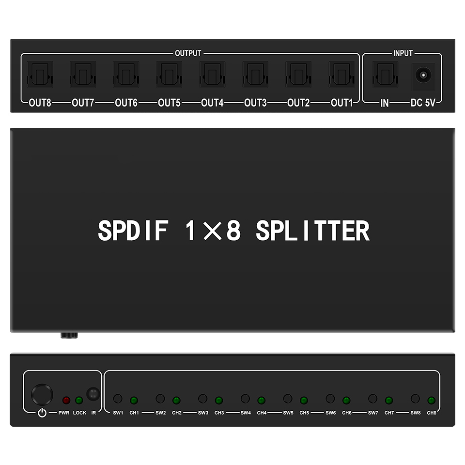Optical Audio Splitter,1 in 8  - đánh giá và giá Home Cinema Ampli