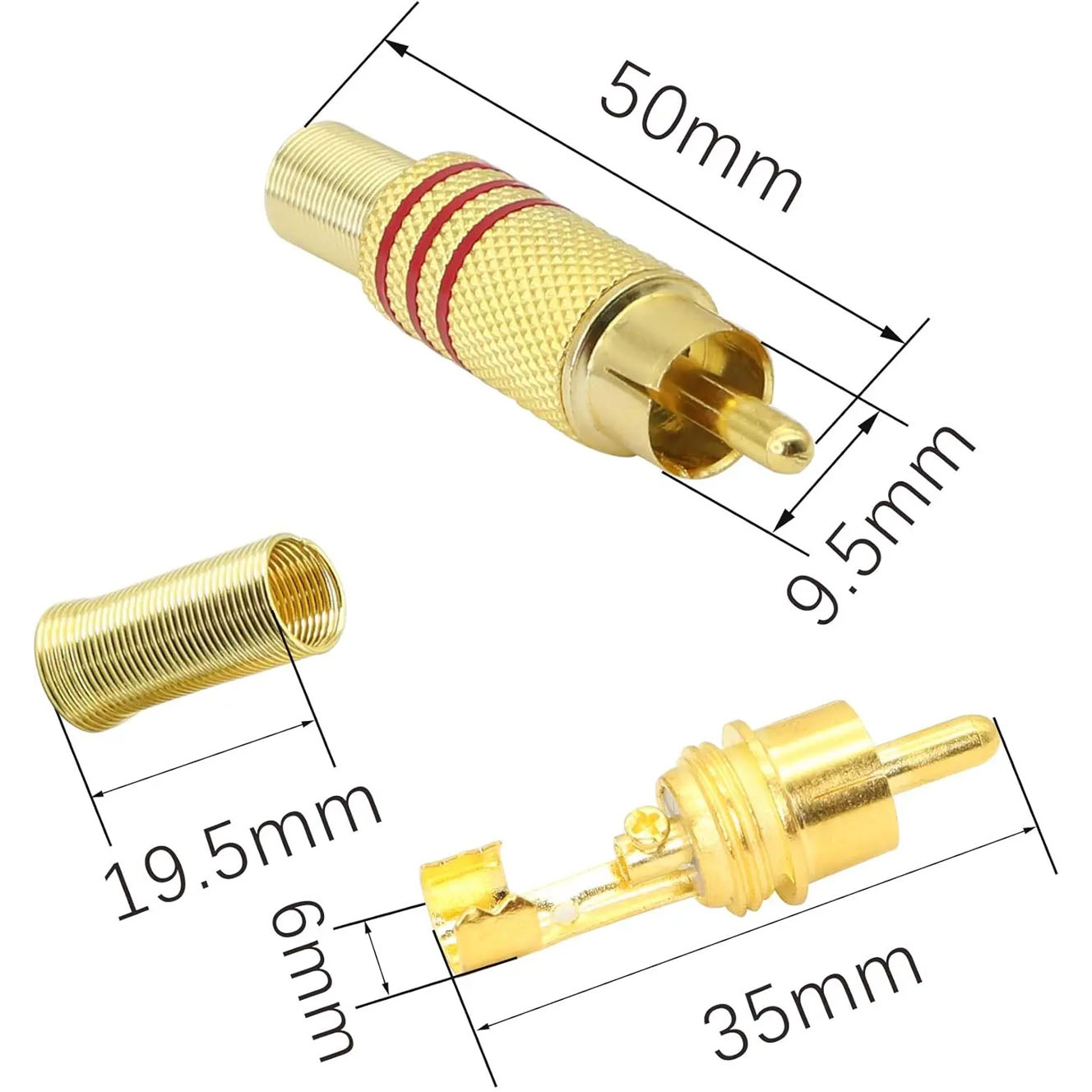 4PCS RCA Plug Gold Plated Sold - đánh giá và giá Home Cinema Ampli