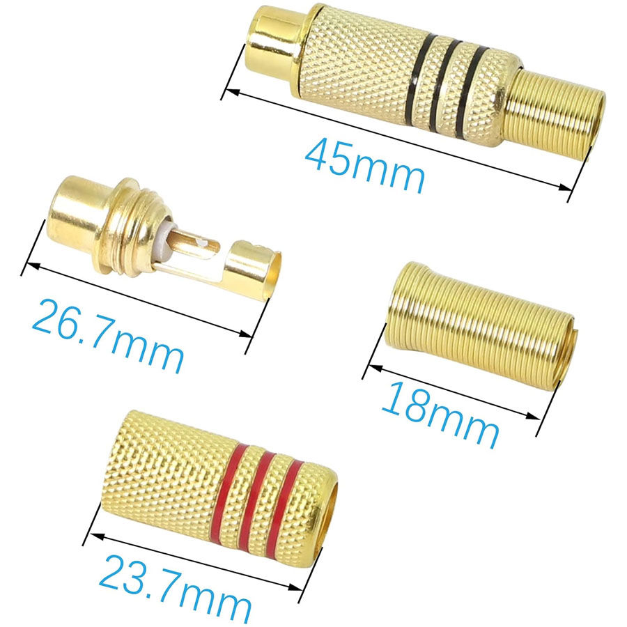 4PCS RCA Plug Gold Plated Sold - đánh giá và giá Home Cinema Ampli